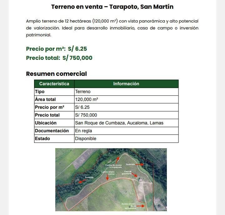 Terreno en Tarapoto, San Martín — foto 3